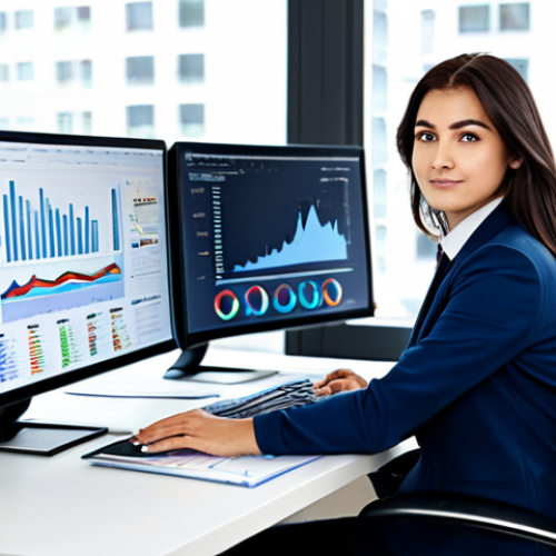Home 7 Analytical Professional at Work**
"A professional data analyst, fully clothed in a modest and stylish business outfit, working at a clean desk with multiple monitors displaying charts and graphs. The office is modern and bright, filled with natural light. Focus on a confident expression. Perfect anatomy, correct proportions, natural pose, well-formed hands, proper finger count. Safe for work, appropriate content, professional, family-friendly, high resolution."
**